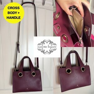 NANETTE LEPORE♦️Chic Burgundy Crossbody & Mini Handle Bag